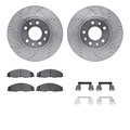 Dynamic Friction Co 7512-46005, Rotors-Drilled and Slotted-Silver w/ 5000 Advanced Brake Pads incl. Hardware, Zinc Coat 7512-46005